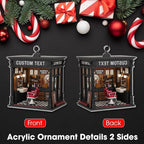 Personalized Barber Shop Christmas Ornament 2025, Custom Name Hair Salon Decor, 2D Flat Acrylic Xmas Tree Decoration, for Barber & Stylist