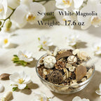 Spring Potpourri Bag,Magnolia Scented Potpourri Bowl Filler, White Decorative Dried Flower, Bathroom Vase Decor(20 oz)