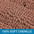 H.VERSAILTEX 2 Piece Set Bathroom Rugs Bath Mats Sets Super Absorbent Chenille Striped Bath Mats Non Skid Machine Wash Dry Rugs for Bathroom Floor (Muted Clay, 24 x 36 Plus 20 x 32 - Inches)