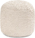 Anji Mountain 100% Handmade & Handcrafted Comfortable Home Décor Pouf Ottoman Footrest for Living Room, Bedroom, Nursery, Kidsroom, Patio Furniture - (22" x 22" x 17" - Ivory)