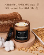 M&SENSE Chocolate Layer Cake Scent Candles, Large 11.6oz Natural Soy Wax 70 Hours Burn Time Clean Non Toxic Scented Classic 2 Wicks Candle for Easter Holiday Birthday Gifts