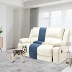 Reclining Sectional Couch Covers Velvet L Shape Recliner Sofa Middle Console Cover for Dogs Pets Washable Anti Slip 1 Additional Recliner Center Console Slipcovers (1 Console, Dark Blue)
