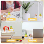 WASTIME Funny Knitted Wool Doll Toy with Positive Card - Creative Cute Mini Crochet Positive Potato Dolls Cheer Up Gift for Family Kids Friends Encouragement Decoration (Potato Girl & Pineapple)