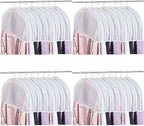 Patelai 80 Pcs Shoulder Covers for Hanging Clothes 24 x 12 x 2 Inches Plastic Garment Dust Covers Protectors with 2" Gusset for Closet Storage Suit, Coats, Jackets, Dress Closet Storage