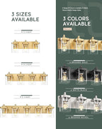 Bathroom Light Fixtures, 25" Brushed Gold Vanity Light, 4-Light Modern Wall Sconces with Square Clear Glass Shade, Vanity Lighting Fixtures Over Mirror, VL194-BG-4