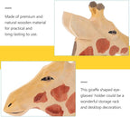 Giraffe Shaped Eyeglasses Holder Wooden Glasses Stand Decorative Eyewear Organizer Tabletop Rack for Home Office Display