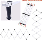 Dseap Accordian Wall Hanger: 16” High Wooden Wall Expandable Coat Rack, Hat Rack Holder, Accordion Hook for Baseball Caps, Coats, Mugs, 16 Peg Hooks, White & Black