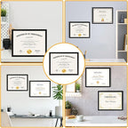 YixangDD 12 PACK Certificate Frames 8.5 x 11, Black Diploma Frame Document Frame with Clear Plexiglass, Picture Frames for Tabletop and Wall Display