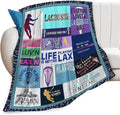 Lacrosse Throw Blanket for Women Girls, Lacrosse Sport Fleece Blankets Lightweight Fuzzy Cozy Plush Flannel Fleece Decor for Bed Sofa 60"x80"
