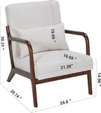 KEIKI Mid-Century Modern Upholstered Accent Chair, Arm Chair with Pillow for Home Seating