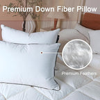 Luxurious Down Pillows - Standard Size, High Fill Power, Breathable Cotton Blend Shell,Down Pillow Ideal for Every Night (Pure White, Standard (Pack of 1))