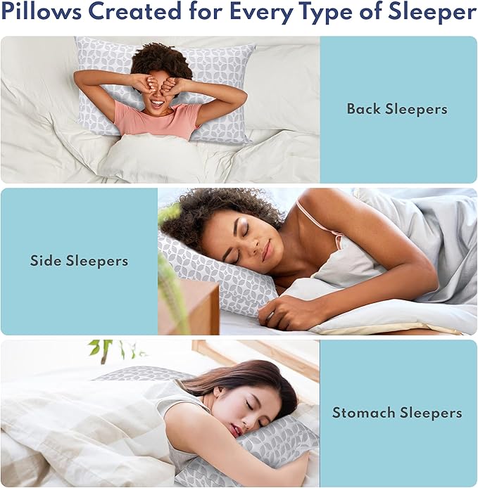 BLISSY Adjustable Memory Foam Pillow for Sleeping (Queen Size) - Cooling Gel Pillows for Side Sleepers with Shredded Foam for Customizable Loft - CertiPUR-US & Oeko-TEX