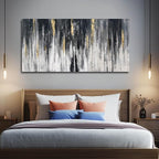 Black and Gold Wall Decor Abstract Art Modern Wall Art for Living Room 24"x 48" Framed Canvas Pictures for Bedroom Hallway Decor Ready to Hang