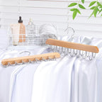 ELONG HOME Belt Hanger for Closet, 2 Pack Closet Organizers and Storage Belt Rack Max 48 Belts, Multifunction Wooden Hanger Tie Rack