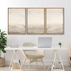 MUDECOR Framed Canvas Print Wall Art Abstract Prints Minimalist Modern Art Neutral Home Decor for Bedroom - 24"x36"x3 Natural