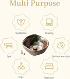 4 in 1 Incense Holder with 3 Different Incense Sockets, 4.25 Inch Incense Burner, Unique Round Shape Incense Holder for Sticks, Ceramic Incense Stick Holder for Meditation, Yoga, Rose Gold