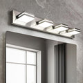 OKELI 4 Lights Bathroom Vanity Light Fixtures Brushed Nickel LED Dimmable Vanity Light Over Mirror Modern Wall Mounted Lighting Fixture, 350° Rotatable Lamp Head 32W Cold White 6000K ETL Listed