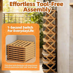 9 Tier Bamboo Shoe Rack, Heavy Duty Foldable Shelf Needing No Setup | Versatile Space-Saving & Sturdy Collapsible Bamboo Shoe Rack Organizer for Closet, Entryway, Over-Door, Dorm or Bedroom Use