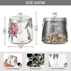 Peony Flower Ashtray with Lid, Outdoor Ashtrays for Patio, Stainless Steel Ashtray Odorless Smokeless for Home Office Balcony