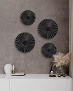 ITrixgan Black Metal Wall Art Decor For Living Room, Wall Hanging Decor Set Above TV Wall Decor, Gothic Room Decor for Bedroom Round Decorative Wall Art, Black Wall Decorations For Home Above Bed