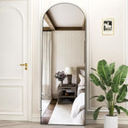 Suidia Arched Full Length Mirror, 65"x22" Floor Mirror Freestanding, Floor Standing Full Body Mirror with Stand for Bedroom, Hanging Leaning Mounted for Living Room Cloakroom, Black