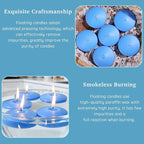 3 inch Floating Candles 30 Packs Blue Floating Candle for Centerpieces 8-9 Hours Floating Candles 3” Water Candles for Cylinder Vases, Pool, Wedding