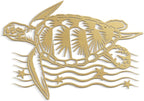 SIGNLEADER Metal Wall Art Decor Turtle Minimalist Modern Abstract Wall Sculpture Hangings Home Decoration for Living Room, Bedroom, Bathroom, Kitchen, Outdoor - 24" Gold
