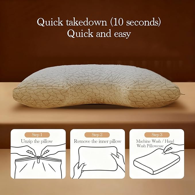 Memory Foam Pillows for Sleeping Adjustable Breathable Bed Pillow for Side, Back, and Stomach Sleepers Washable Pillow Cover Cloud Nest Queen Size 18X28IN