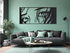 Vailla Wall Art Decor Minimalist Abstract Woman Eyes Wall Decoration Wooden Modern 3D Sculptures Line Drawing Art Decor Female Wall Hanging for Bedroom Kitchen Bathroom Living Room