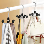 TOPIA HANGER Hoodie Hangers with 6 Wood Balls, 360°Swivel Purse Hanger, Scarf Hanger, Closet Hooks, Handbag Organizer, Bra Hanger, Accessory Organizers for Scarf, Tanktop, Hat, Hoodie CT56B