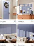 Bumusty Large Cork Board 48" x 36" Alternative - 12 Pack Felt Wall Tiles with 70 Safe Removable Adhesive Tabs, 30 Pushpins, Cork Boards for Walls Bulletin Board Office Decor (Soft Periwinkle)
