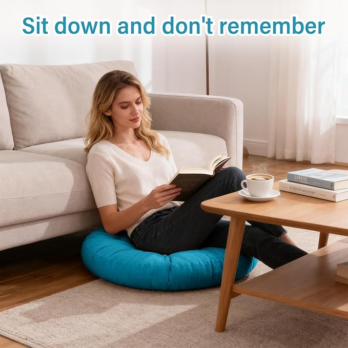Tiita Outdoor Cushions Square Floor Pillow Thicken Tufted Seat Pad Large Floor Cushion for Yoga Meditation Living Room