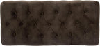 Homepop Home Decor | Tufted Ainsley Button Storage Ottoman Bench with Hinged Lid | Ottoman Bench with Storage for Living Room & Bedroom, Chocolate Brown Velvet