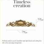 Royal Scroll Gilt Crest Pediment, Vintage Decor with Gold-Leaf Finish, 50 Inches Wide