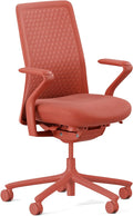 Branch Verve Chair - High Performance Executive Office Chair with Contoured Back and Adjustable Lumbar Support - High Density Foam Cushion and 3D Knit Back - Fits 5' to 6', Up to 275 lbs, Coral