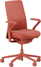 Branch Verve Chair - High Performance Executive Office Chair with Contoured Back and Adjustable Lumbar Support - High Density Foam Cushion and 3D Knit Back - Fits 5' to 6', Up to 275 lbs, Coral