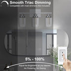 MELUCEE 5 Color Dimmable Vanity Lights 3 Light LED Bathroom Light Fixtures Chrome Bathroom Lights Over Mirror Wall Light Fixtures with Crystal Bubble Clear Glass Shade, Built-in LED Chips