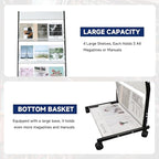 4-Tier Floor-Standing Magazine Rack with Wheels – Perfect Brochure Display Stand for Exhibitions, Offices, and Information Hubs