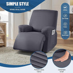 TAOCOCO Recliner Chair Covers 4-Pieces for Oversized Recliner, Stretch Recliner Slipcover for Large Recliners Washable Polyester Soft Fabric Furniture Protector (Oversized Recliner, Dark Gray)