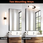 Modern Wall Sconce 22 Inch Black Bathroom Sconces Led Wall Lights with Acrylic Shade Hardwired Long Vanity Lighting Fixtures Over Mirror for Bedroom Living Room Hallway