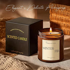 Fir Scented Candles for Home, Natural Soy Wax Aromatherapy Non Toxic Winter Fir Candle Gifts for Women Men, Home Fragrance Decoration Glass Jar Candle for Meditation and Relaxation (9oz)