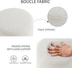 Get Set Style Modern Round Ottoman with Soft Padded Seat, Multifunctional Vanity Stool for Makeup, Upholstered Footrest Stool Ottoman Foot Stool for Living Room, Bedroom