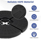 Giantex 184 lbs Offset Umbrella Base, 4 PCS Cantilever Umbrella Weighted Base, Easy-Fill Spouts, 4 Connecting Pins, Carry Handles, Water Sand Weight Fillable HDPE Umbrella Stand for Backyard Poolside