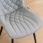 YOUNUOKE Dining Chairs Set of 2 Mid Century Modern Kitchen Chair Comfortable Upholstered Faux Leather Dinner Chairs for Kitchen Dining Room, Grey