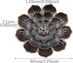 RLECS 4PCS Zinc Alloy Lotus Incense Holder 3.23 Inch Incense Ash Catcher Suitable for Living/Studies/Yoga/Tea Room