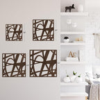 SIGNLEADER Metal Wall Art Decor Abstract Bronze Stroke Lines Modern Abstract Wall Sculpture Hangings Home Decoration for Living Room, Bedroom, Bathroom, Kitchen, Outdoor - 24" Bronze