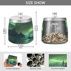 Polar Lights Sailboat Ashtray with Lid, Outdoor Ashtrays for Patio, Stainless Steel Ashtray Odorless Smokeless for Home Office Balcony