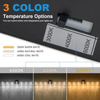 SineRise 7-Light Black and Gold Vanity Light with 3 Color Modes (3000K/4000K/6000K), Eye Protection LED Bathroom Light Fixture, Dimmable Modern Wall Light Over Mirror with Clear Glass Shade