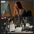 Honeywell LED Desk Lamp - Sunturalux Desk Lamps for Home Office with USB A+C Charging Ports, Stepless Dimmable Eye-Caring Foldable Desk Light for Table Bedroom Bedside Reading(Black)