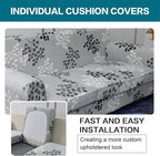 KRFOONN 3 Piece Stretch Sofa Couch Covers for 2 Cushion Couches Printed Sofa Loveseat Slipcover with 2 Separate Seat Cushion Covers Washable Sofa Slip Covers Furniture Protector (Loveseat, 02), Medium